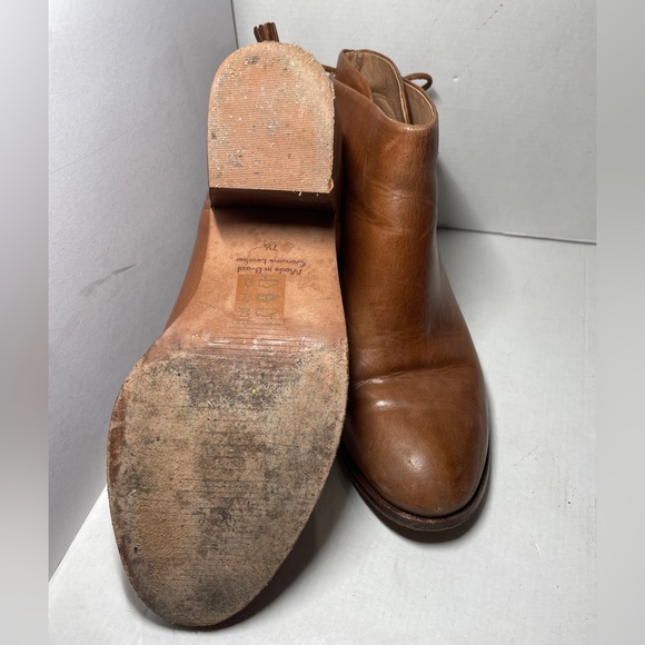 Preloved Madewell Et Sezane Low Heel Tassel boots 7.5 english saddle f6025 $268 - Picture 5 of 9